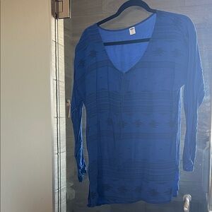 Old Navy Blue Long Sleeve V-Neck Tunic